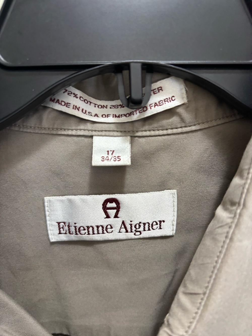 Etienne Aigner Taupe Button-Front Shirt
